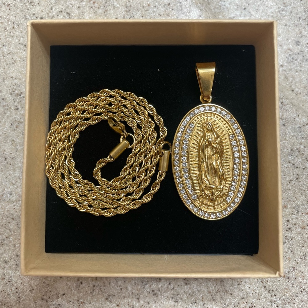 gold virgin mary chain